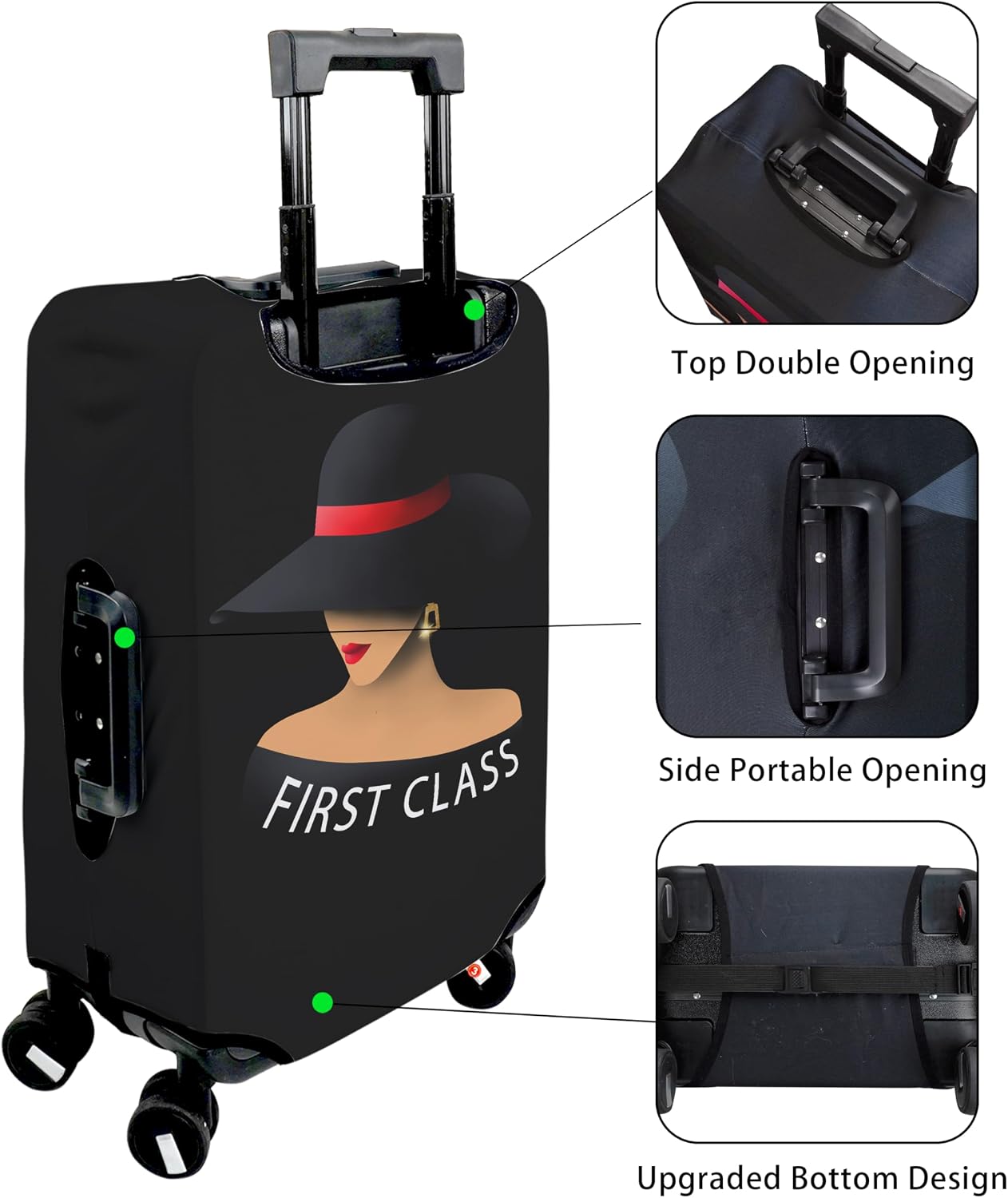 Funda equipaje elástica lavable con etiqueta Go Travel