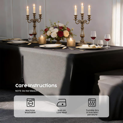 Mantel ajustable de elastano con cremallera rectangular sin arrugas para fiestas bodas y banquetes color negro