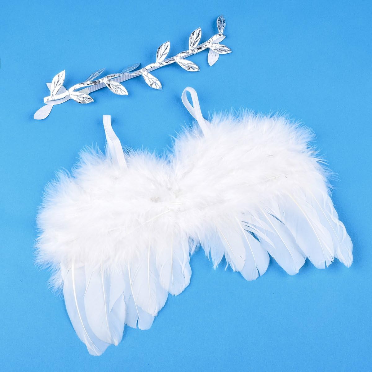 Alas plumas ángel bebé accesorios fotografía diadema