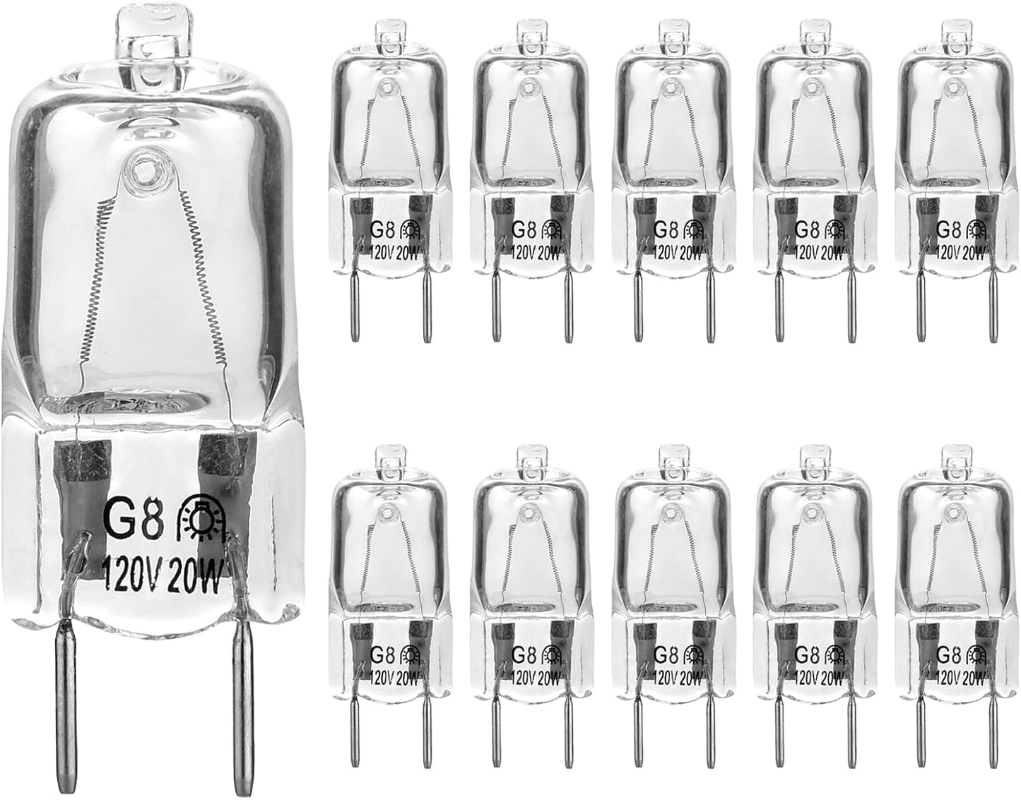 Bombilla halógena G8 20W 120V T4 regulable blanco cálido set 10