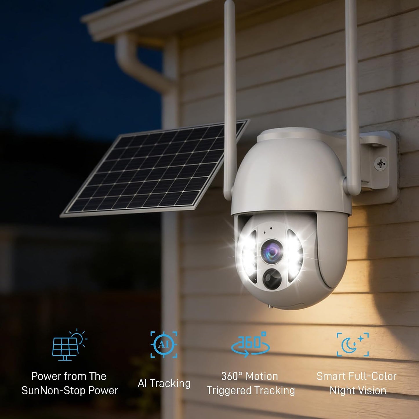 Cámara seguridad 3K 4G LTE solar IP66 auto seguimiento