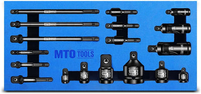 Set 18 Pzas Adaptador Impacto 1/4 3/8 1/2 Hex Taladro para Impacto