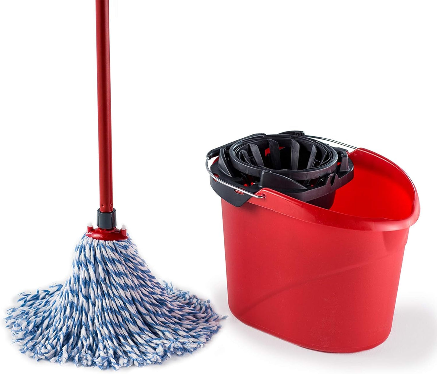 Juego trapeador microfibra algodón rojo/negro 11x15pulg