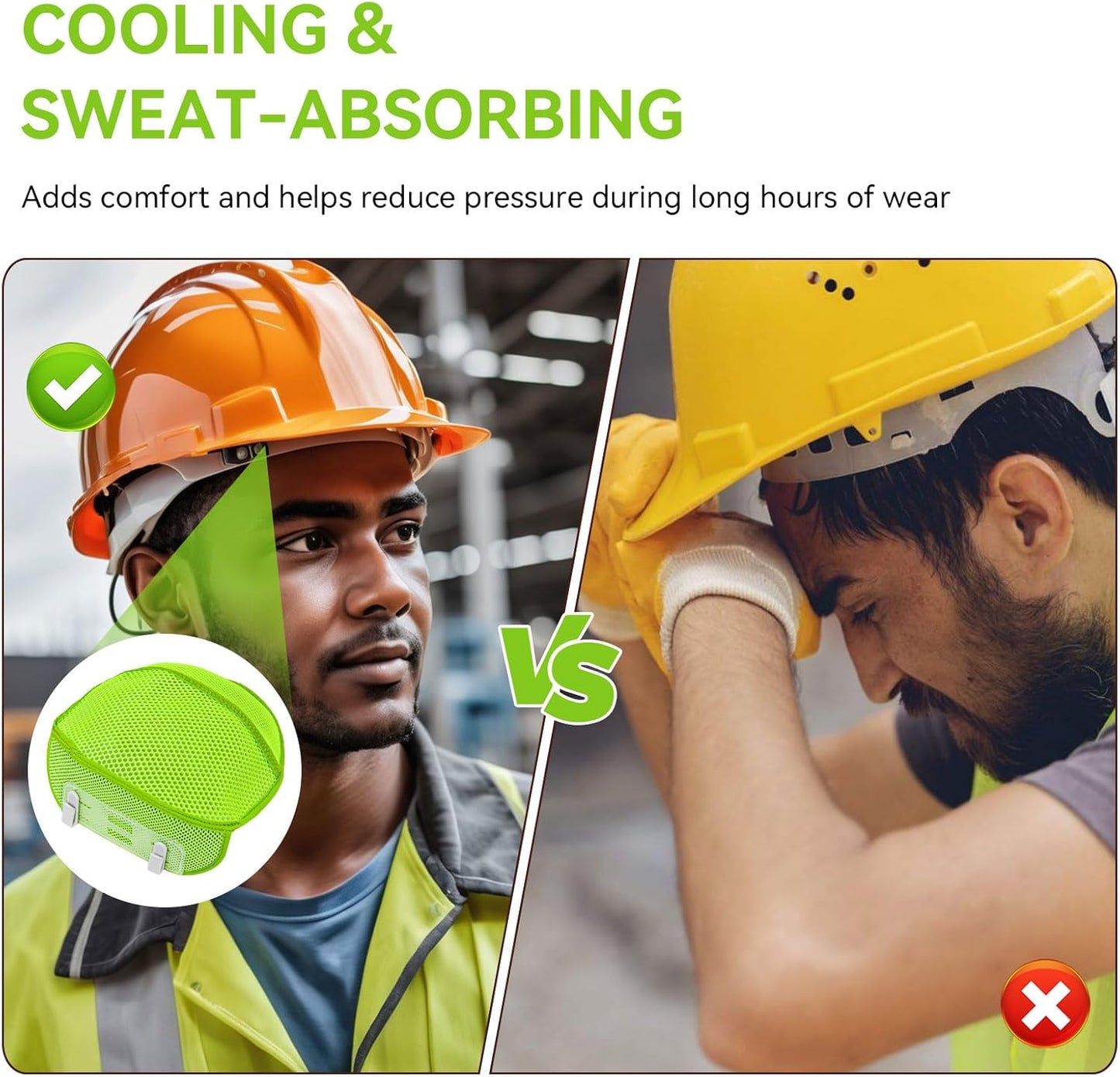 Banda sudor casco duro absorbente lavable protector pelo