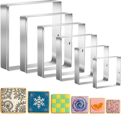 Set 6 cortadores cuadrados acero inox 1.5-4pulg