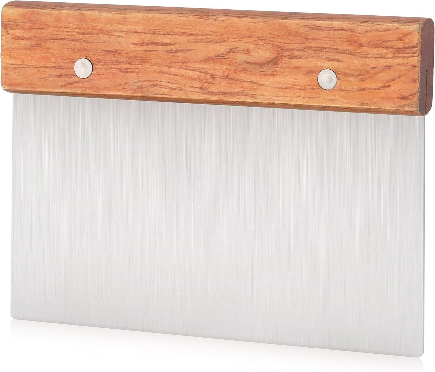 Raspador masa mango madera 6x3pulg color plateado