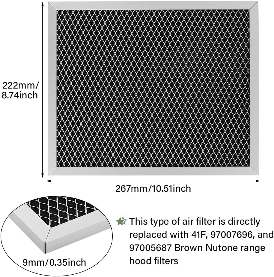 Filtro campana Bro an Nutone 41F ajuste directo grasa
