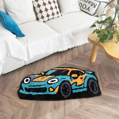 Alfombra decorativa antideslizante diseño coche deportivo animado