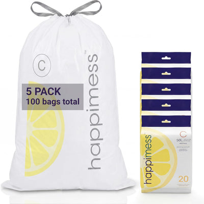 Bolsas basura con cordón 50L aroma limón MDPE cocina hogar 100uds