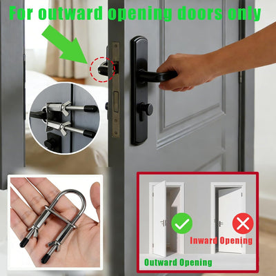 Cerradura puerta portátil acero inox segur. viaje hotel