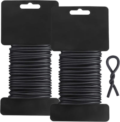Lazos jardín alambre suave 52ft 0.138pulg para plantas 2uds negro