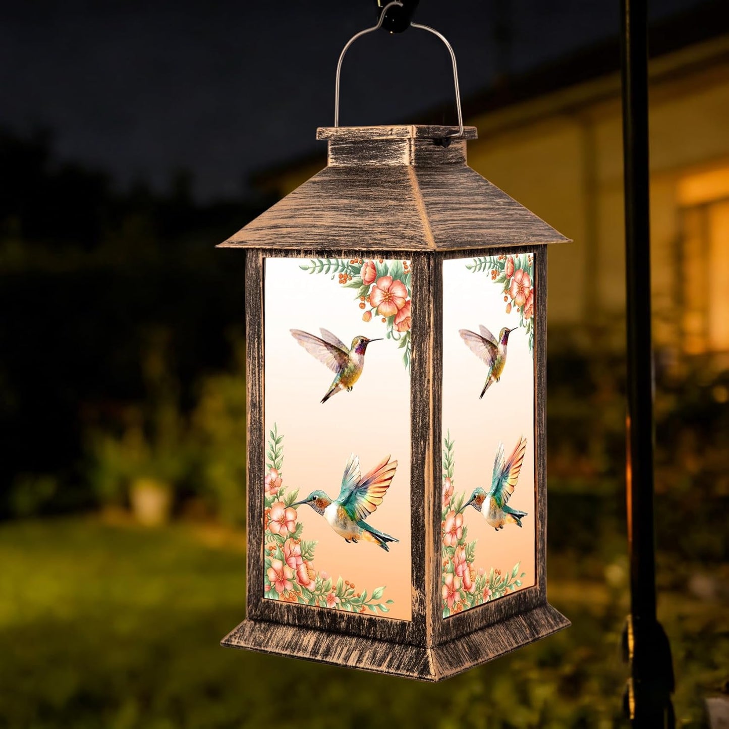 Lanternas solares colgantes para jardín decorativas