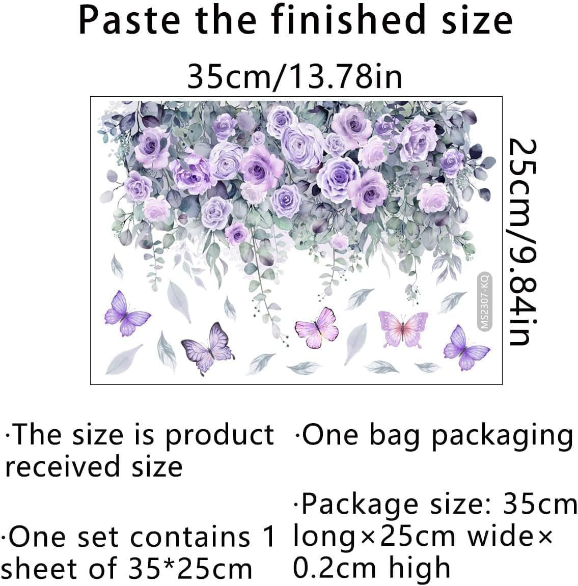 Adhesivo floral para inodoro 3.5x3.5 pulg