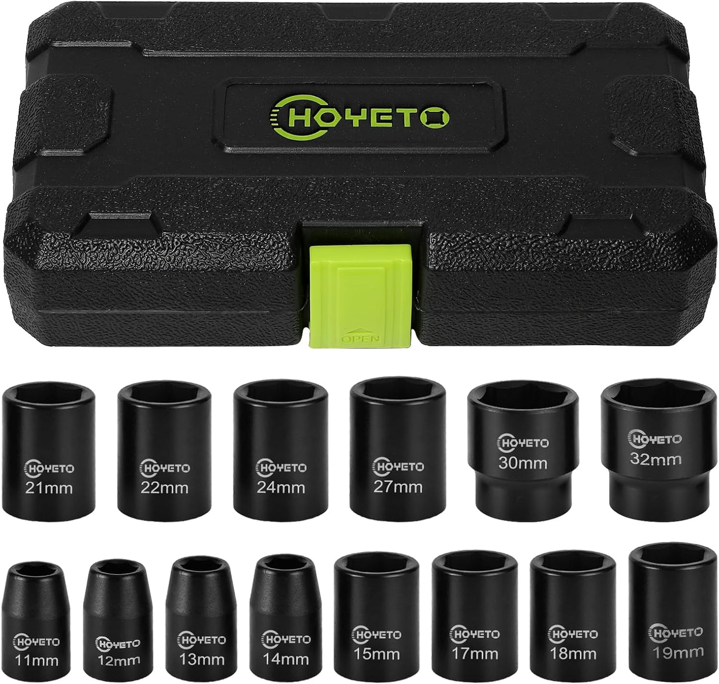 Set llaves impacto 1/2 pulg métrico 6 pts auto