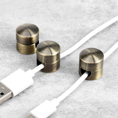 Soporte adhesivo para cables bronce ajustable