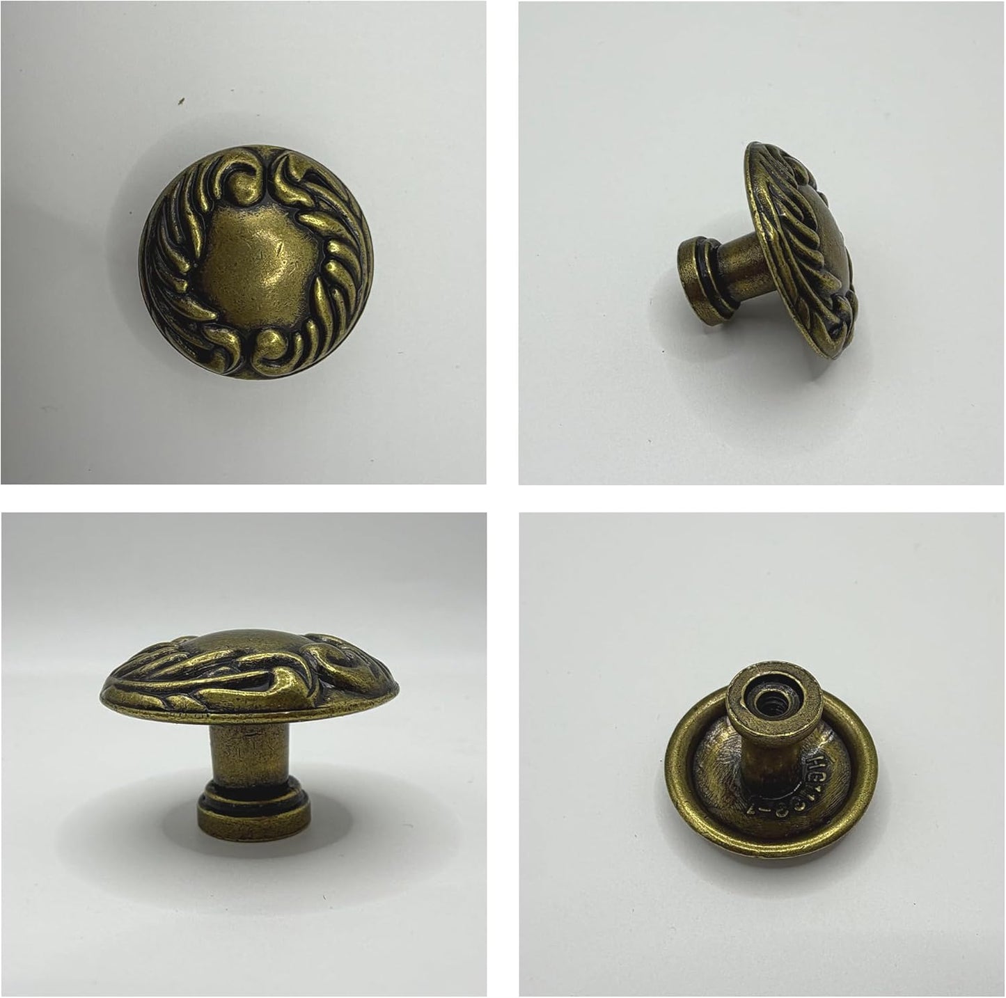 Pack 6 Pomos Latón Antiguo Barroco para Muebles