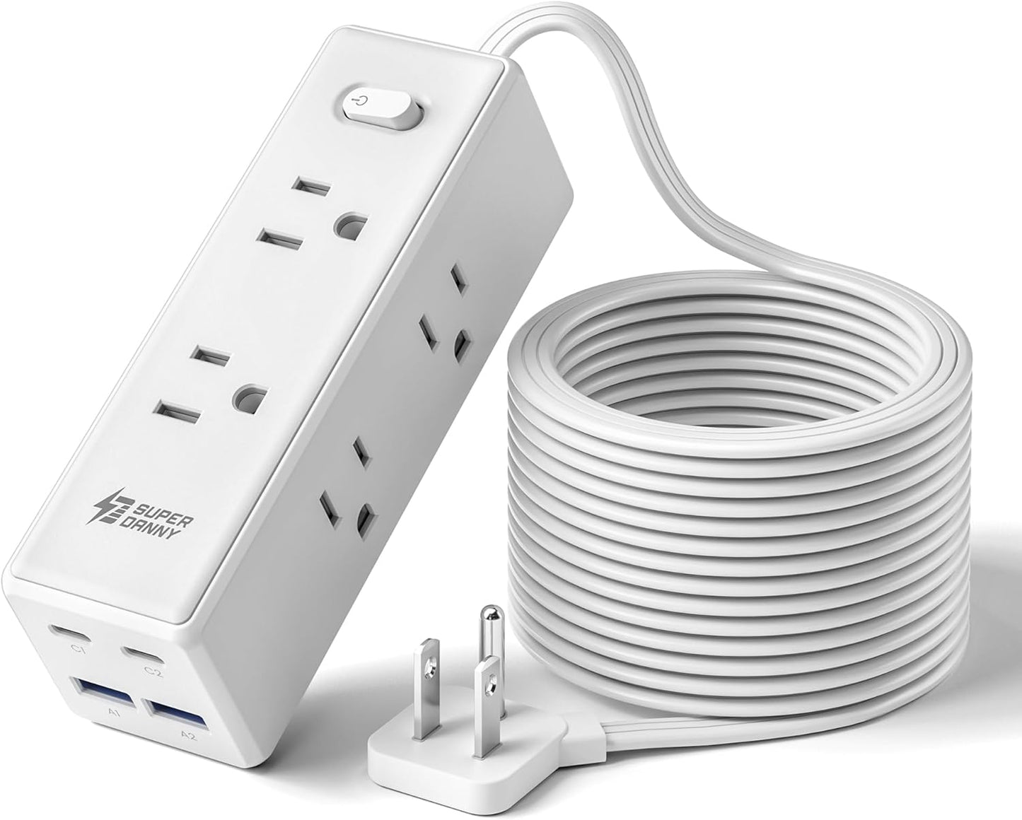Cable extensión 10pies 6tomasyUSB con proteccion sobretensiones