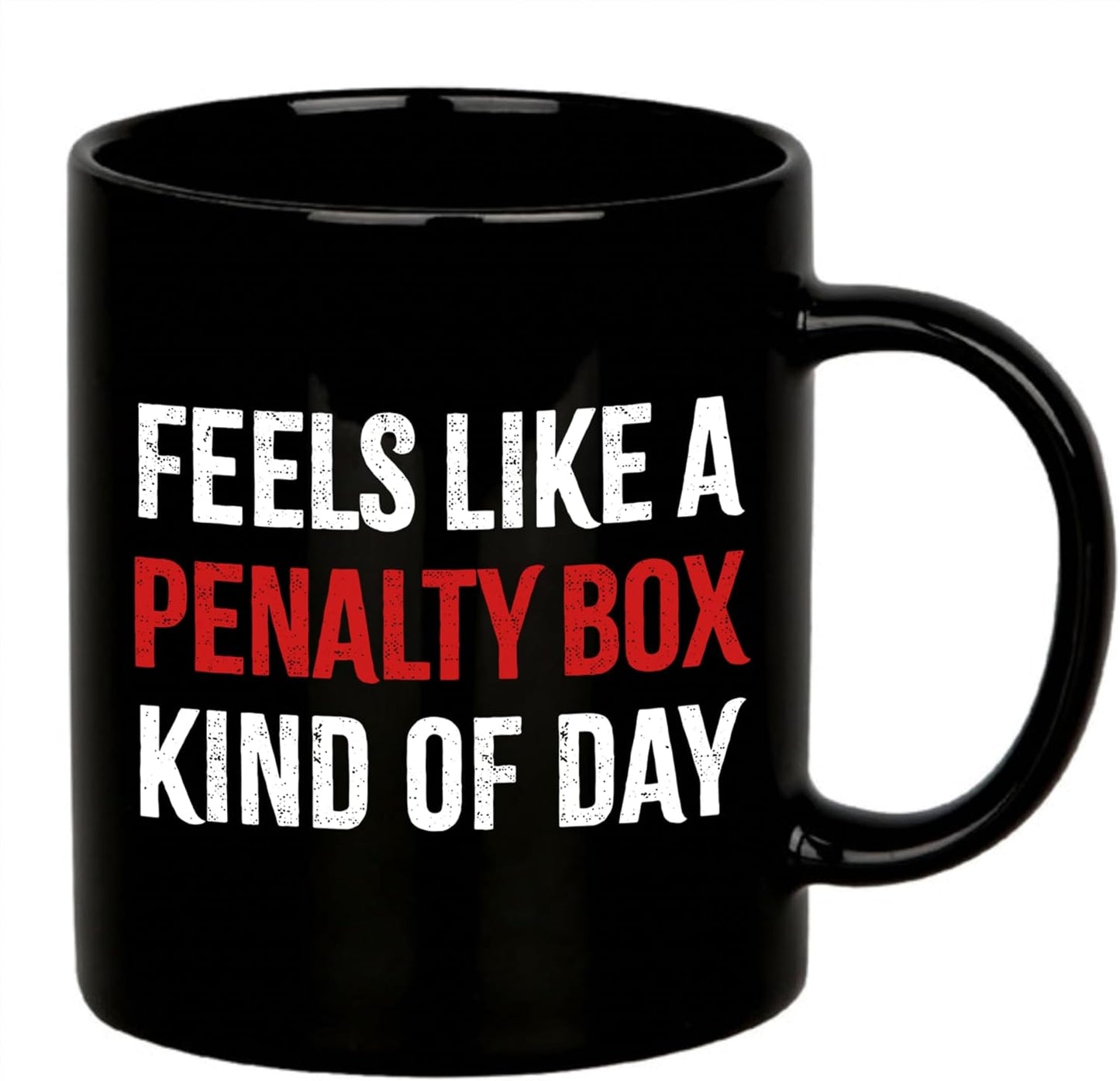 Taza de cerámica novedosa para jugador de hockey negro