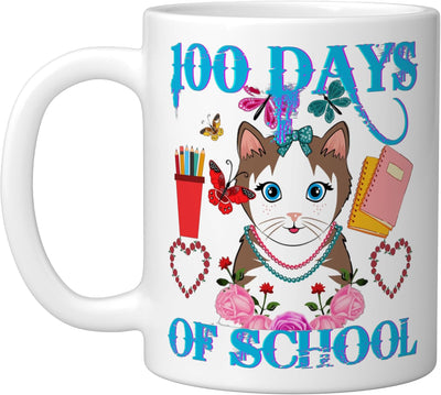 Taza Cerámica Días de Escuela Gato 100 Días