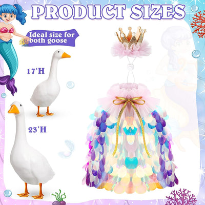 Disfraz ganso princesa capa lentejuelas arcoíris azul