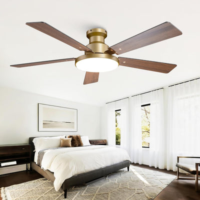 Ventilador techo dorado 52pulg luces control remoto dormitorio