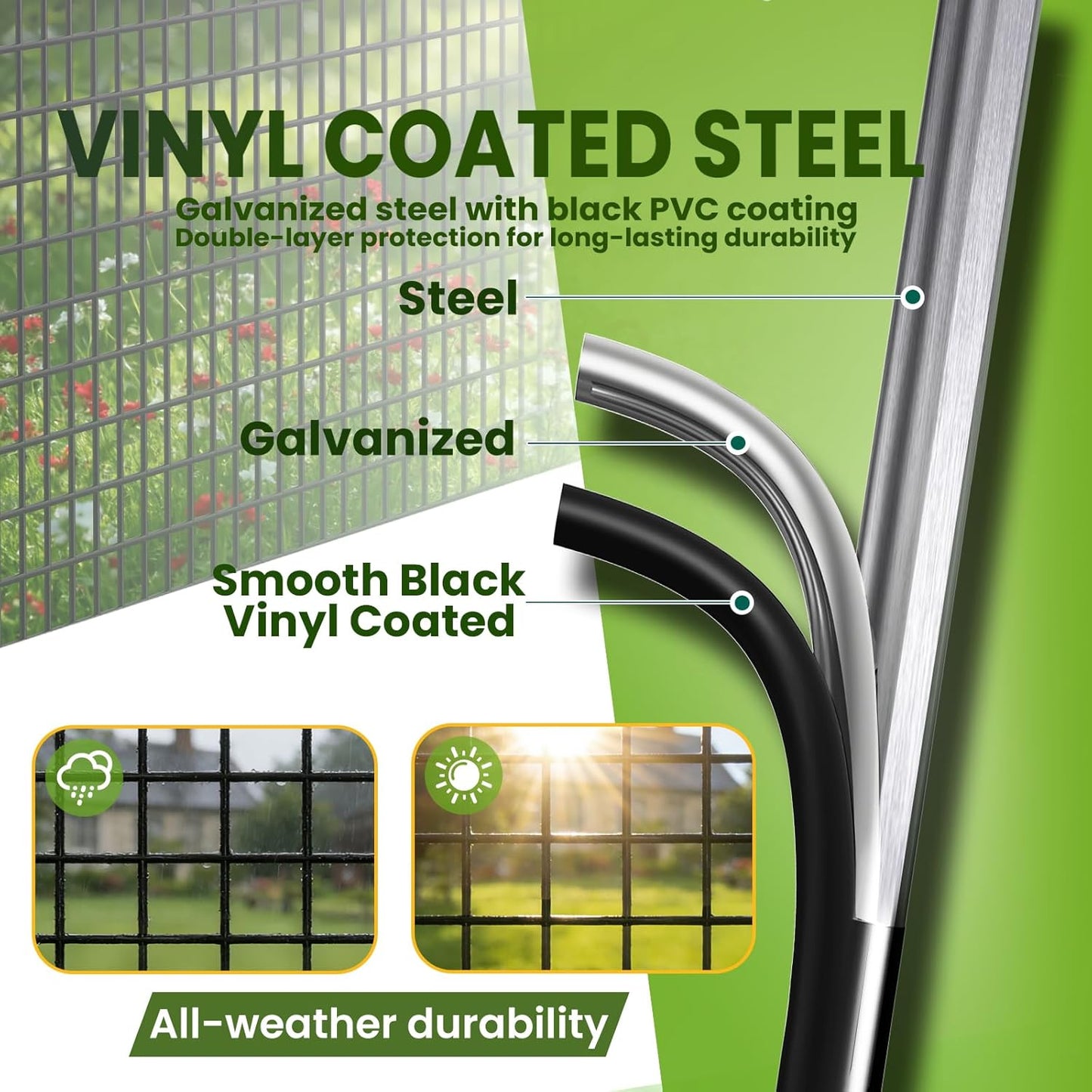 Rollo malla PVC 1/2 pulg x 50 pies