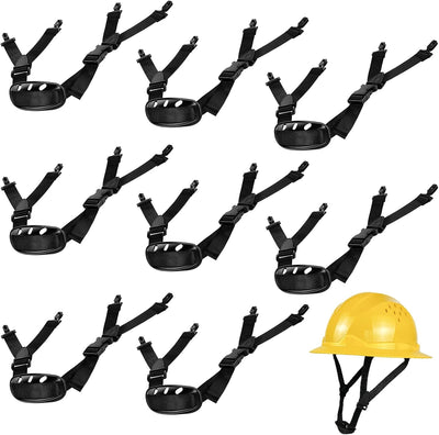 8 Correas elásticas negras en Y para casco bicicleta y trabajo