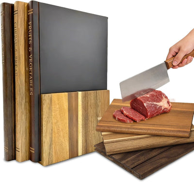 Set 3 Tablas Cortar Madera Maciza Soporte Exhibicion