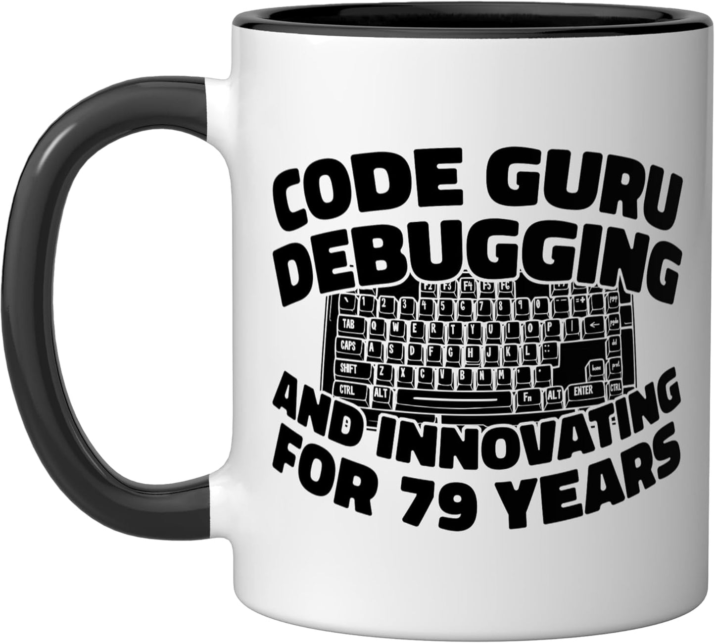 Taza Cerámica Programador 79 Años Negro/Blanco