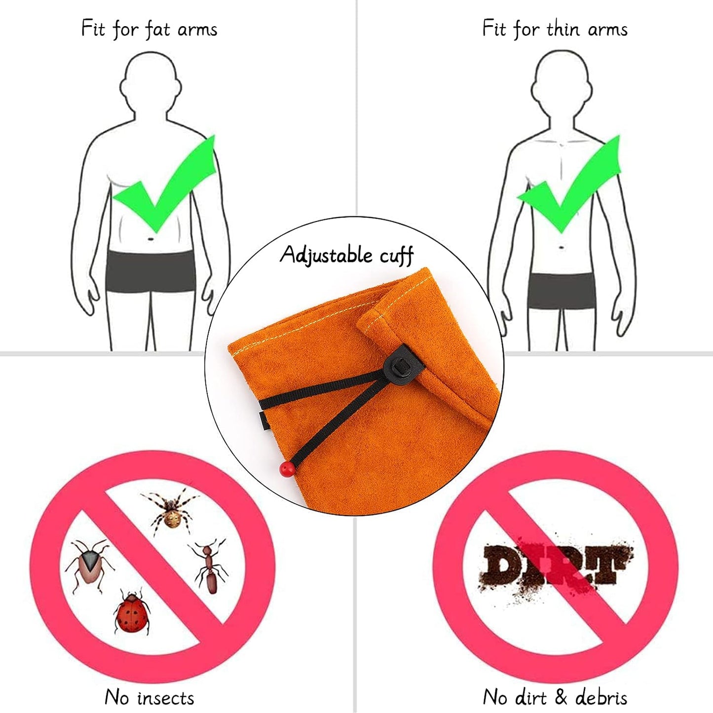 Guantes jardinería cuero vacuno ajustables antiespinas
