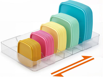 Organizador de tapa expandible para gabinete soporte de contenedor ajustable transparente