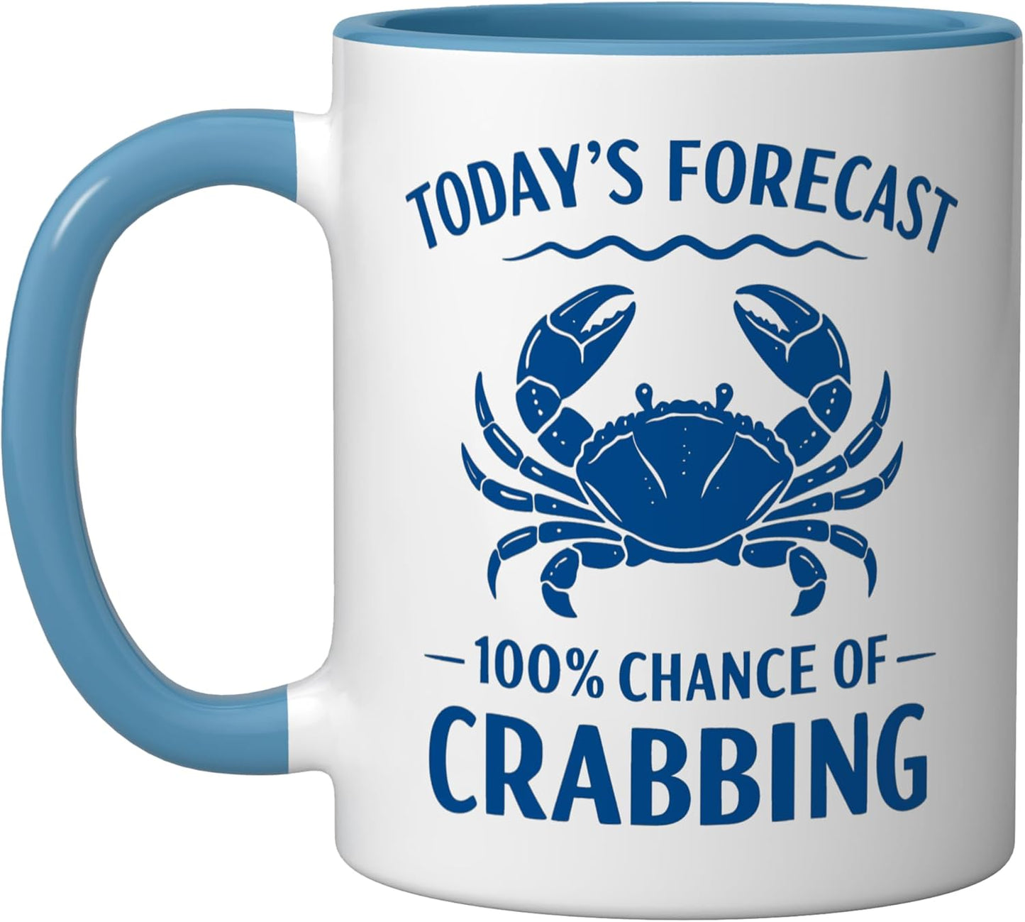 Taza cerámica para amante de cangrejos azul/blanco