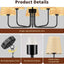 Candelabro negro 5 luces para comedor cocina sala