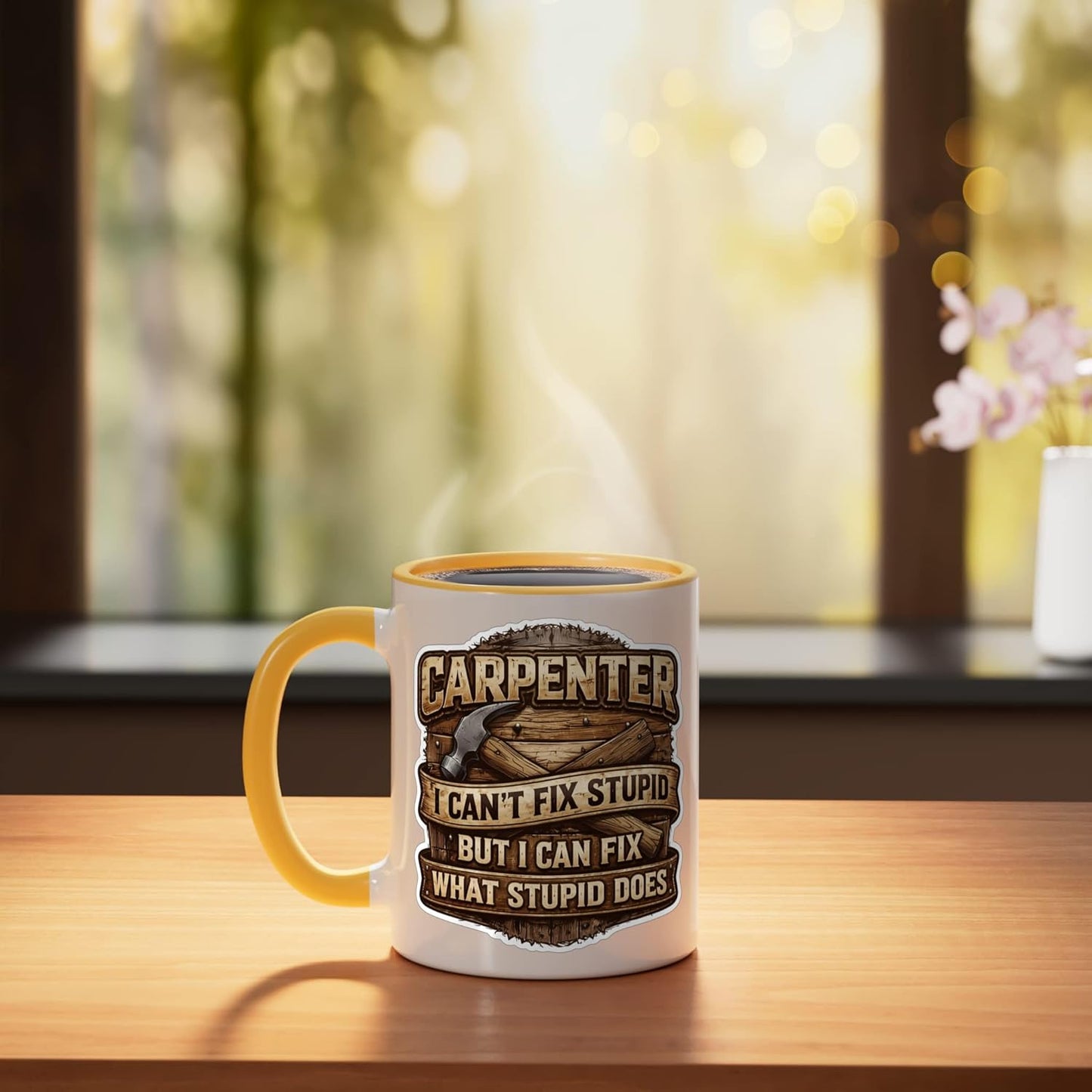 Taza Cerámica Carpenter Amarillo/Blanco