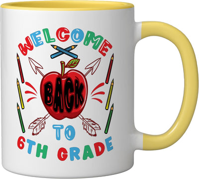 Taza Cerámica Primer Día de Clase 6to Grado Amarillo/Blanco