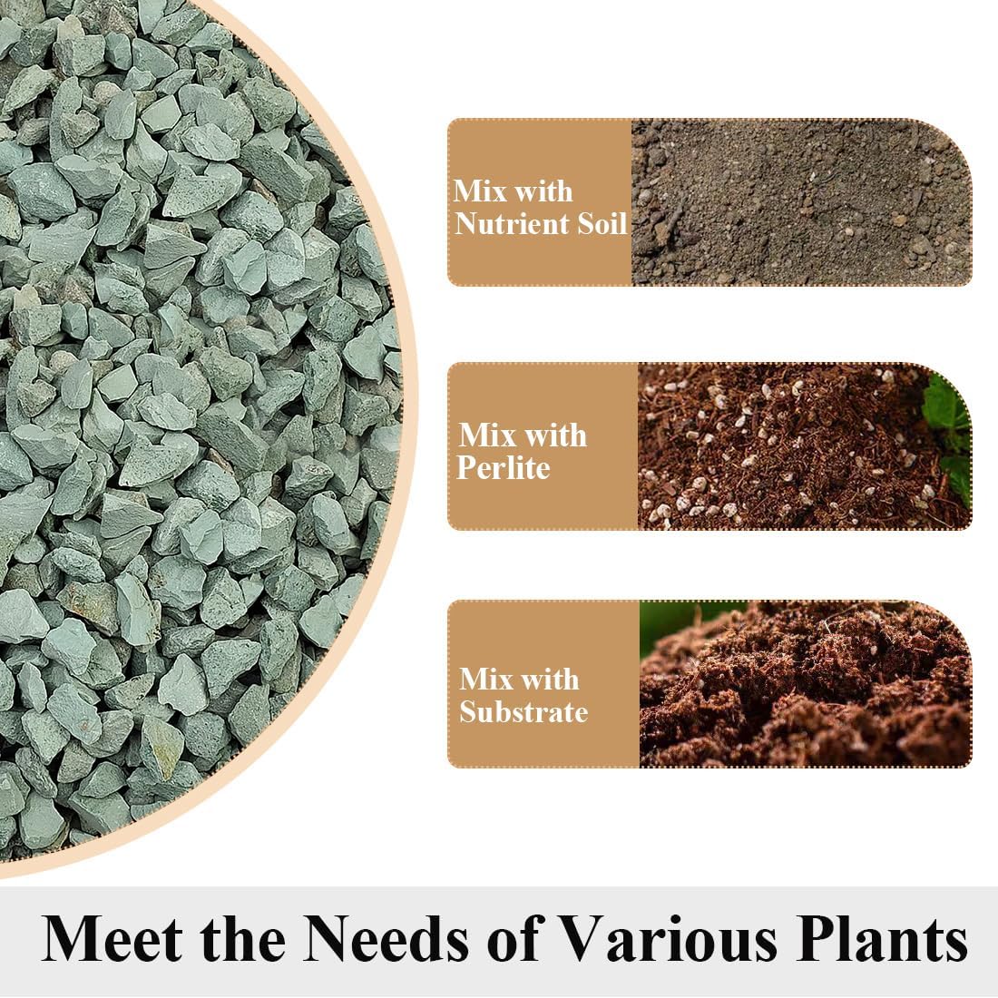 Rocas zeolita verde para suculentas y cactus 5lb
