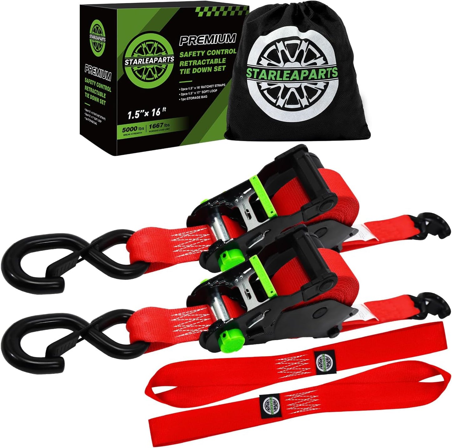Correas trinquete retráctiles 5000lb color rojo