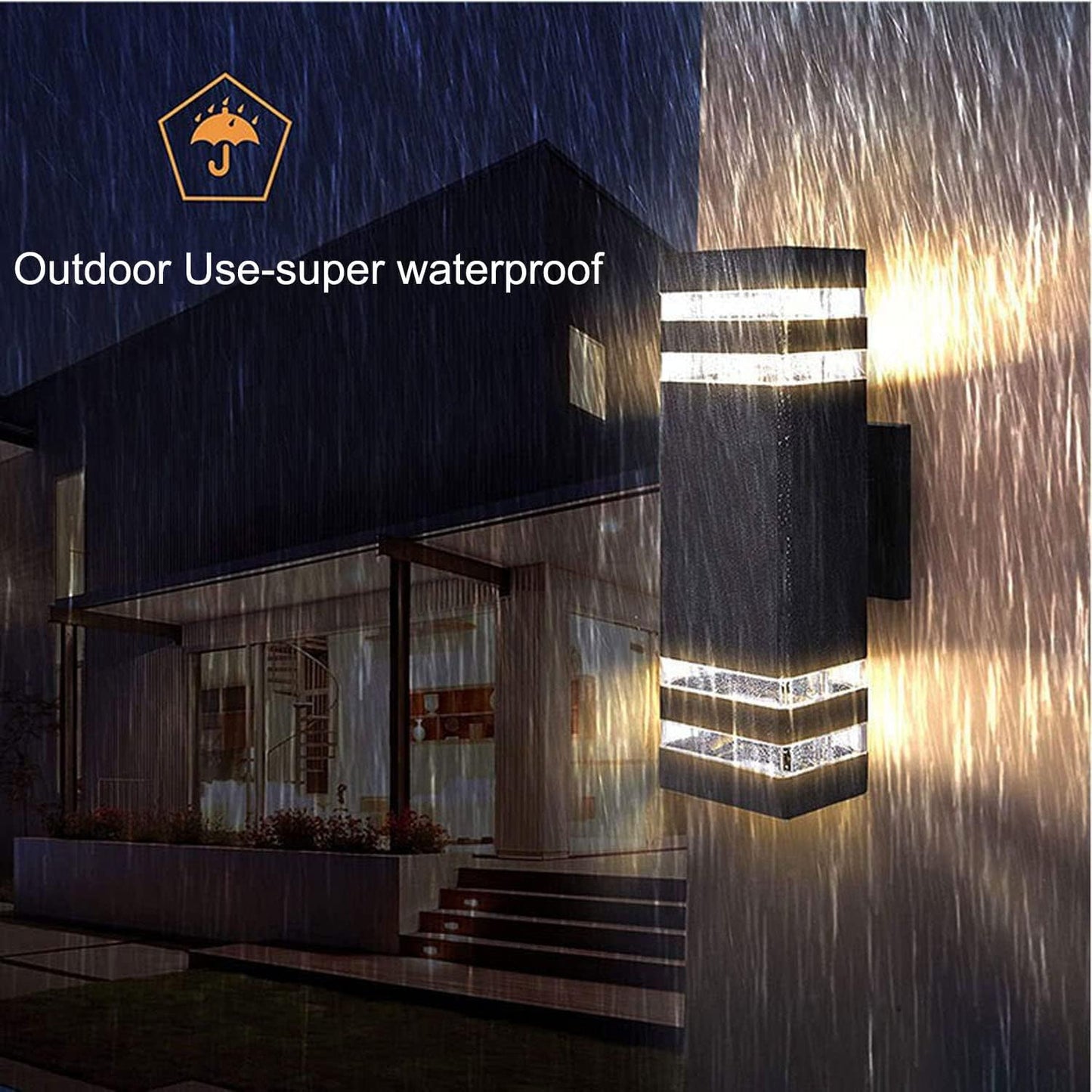 4 Luces LED Cuadradas 12pulg para Pared IP65 Impermeable