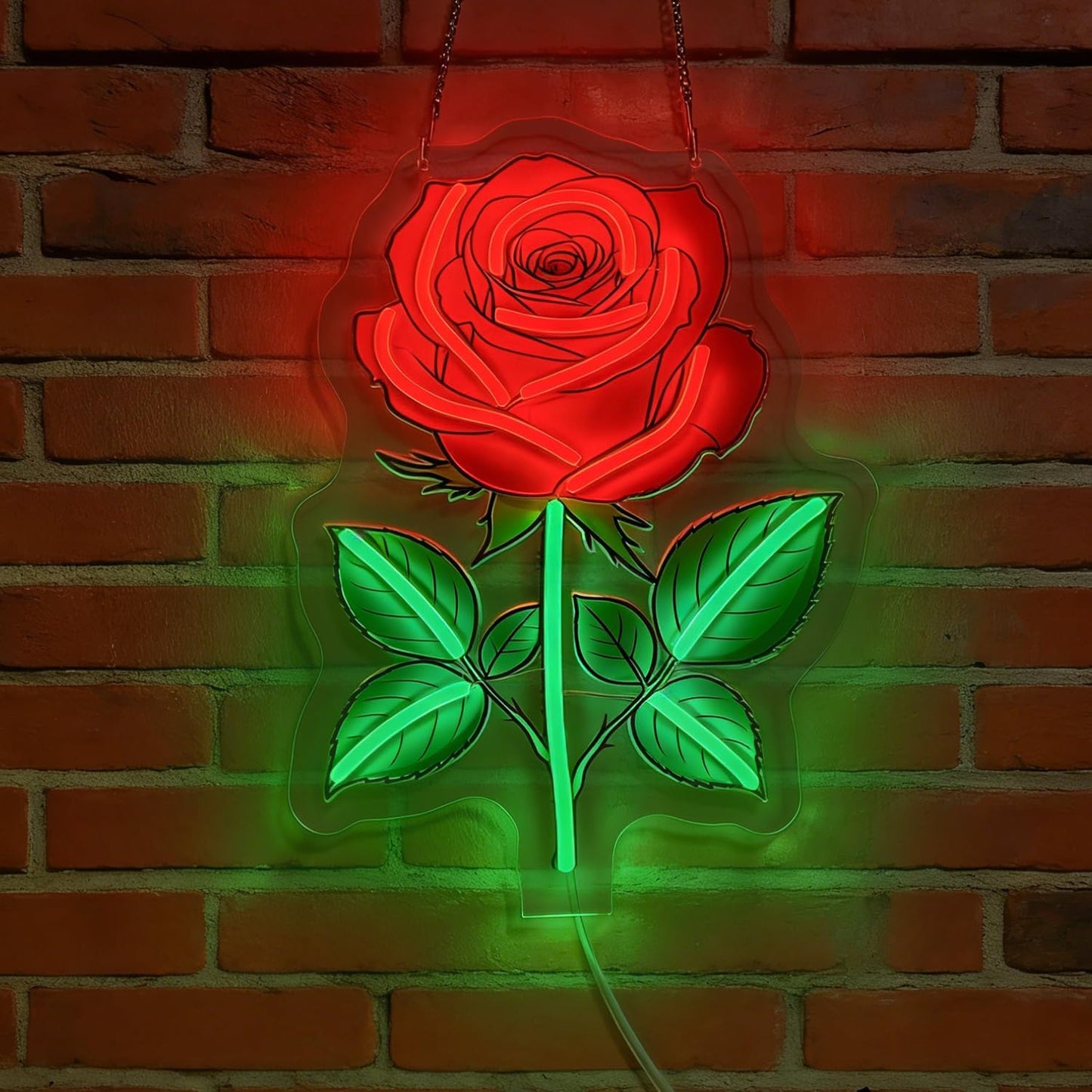 Letrero LED neón rosa con base para dormitorio y garaje