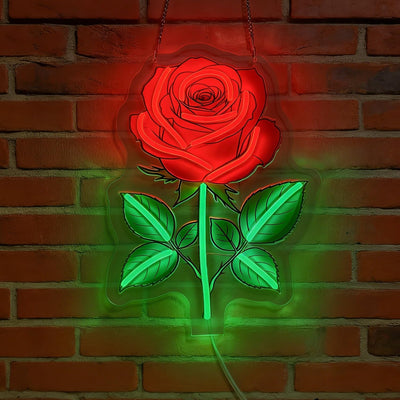 Letrero LED neón rosa con base para dormitorio y garaje