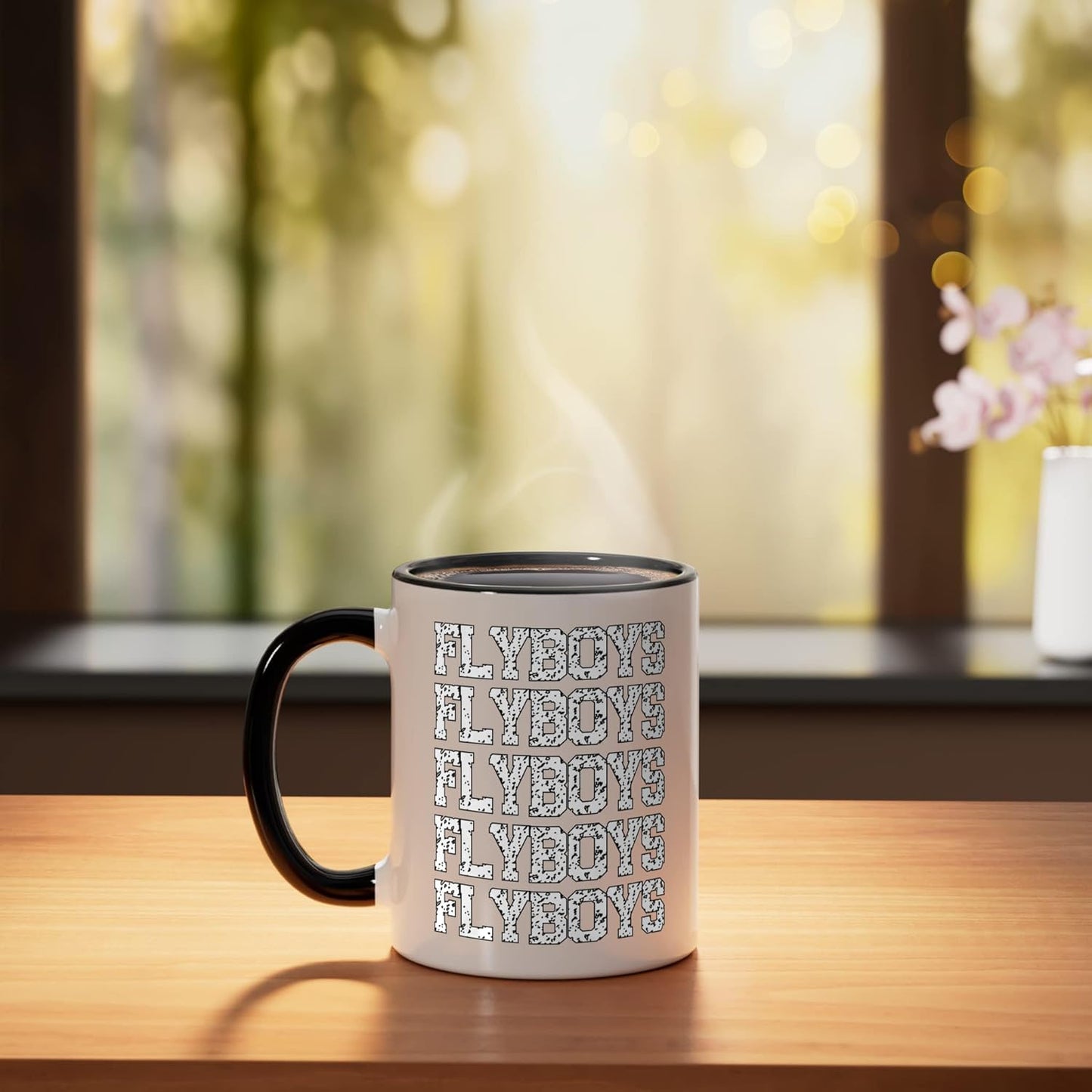 Taza cerámica Flyboys negra/blanca