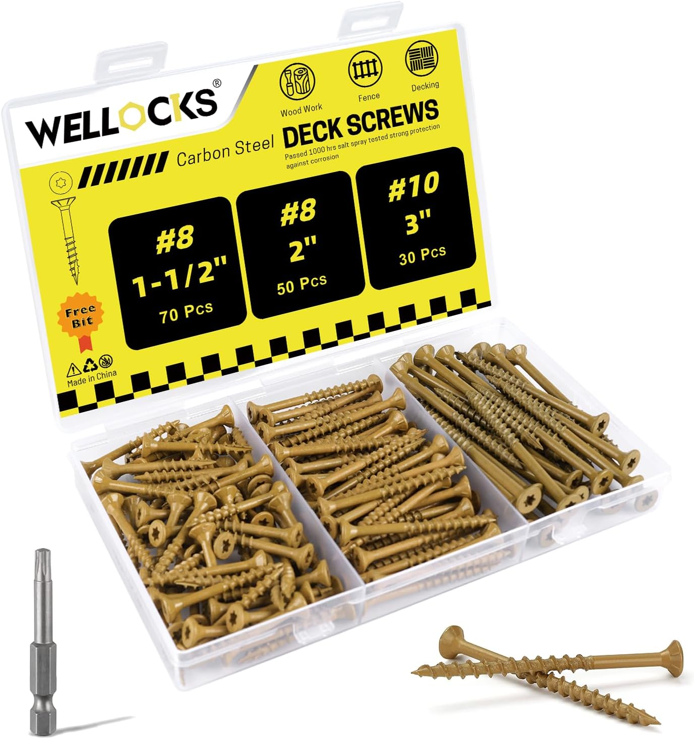 Tornillos cubierta resistente óxido T25 Torx 150uds