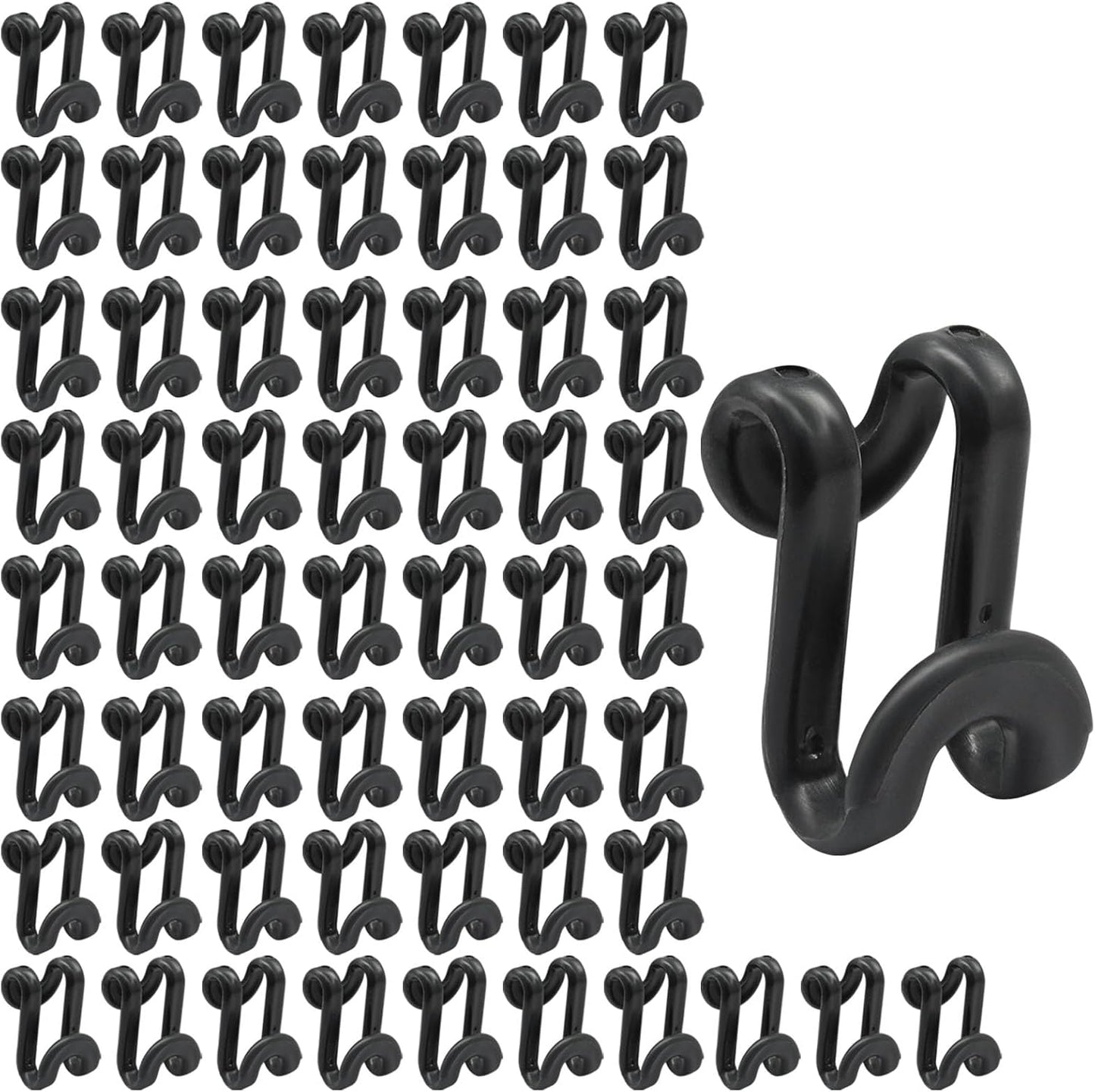 Set 60 Gancho Organizador Armario Plástico Negro Resistente