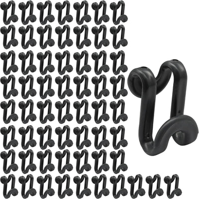 Set 60 Gancho Organizador Armario Plástico Negro Resistente