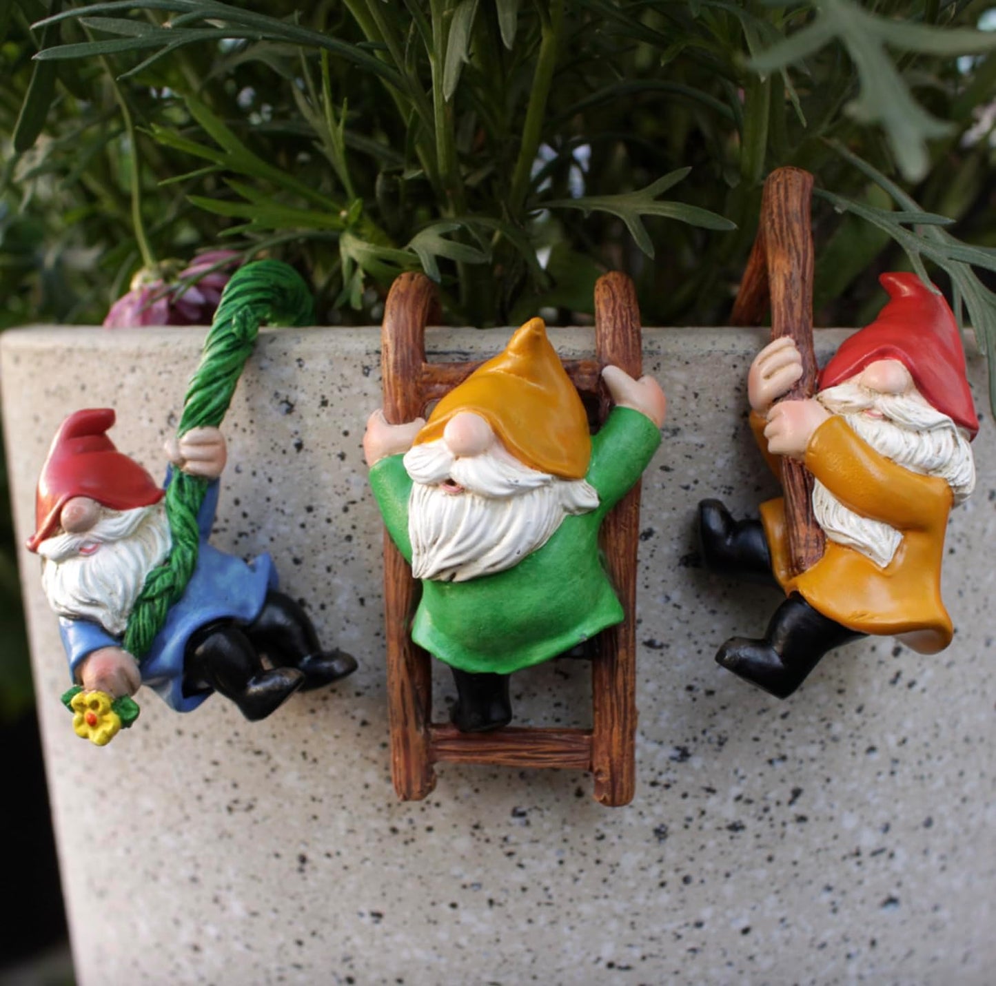 3 Gnomos Miniatura para Jardín de Hadas Escritorio
