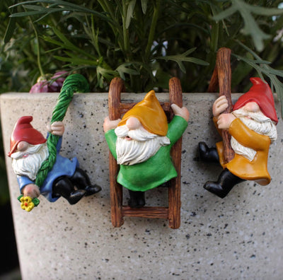 3 Gnomos Miniatura para Jardín de Hadas Escritorio