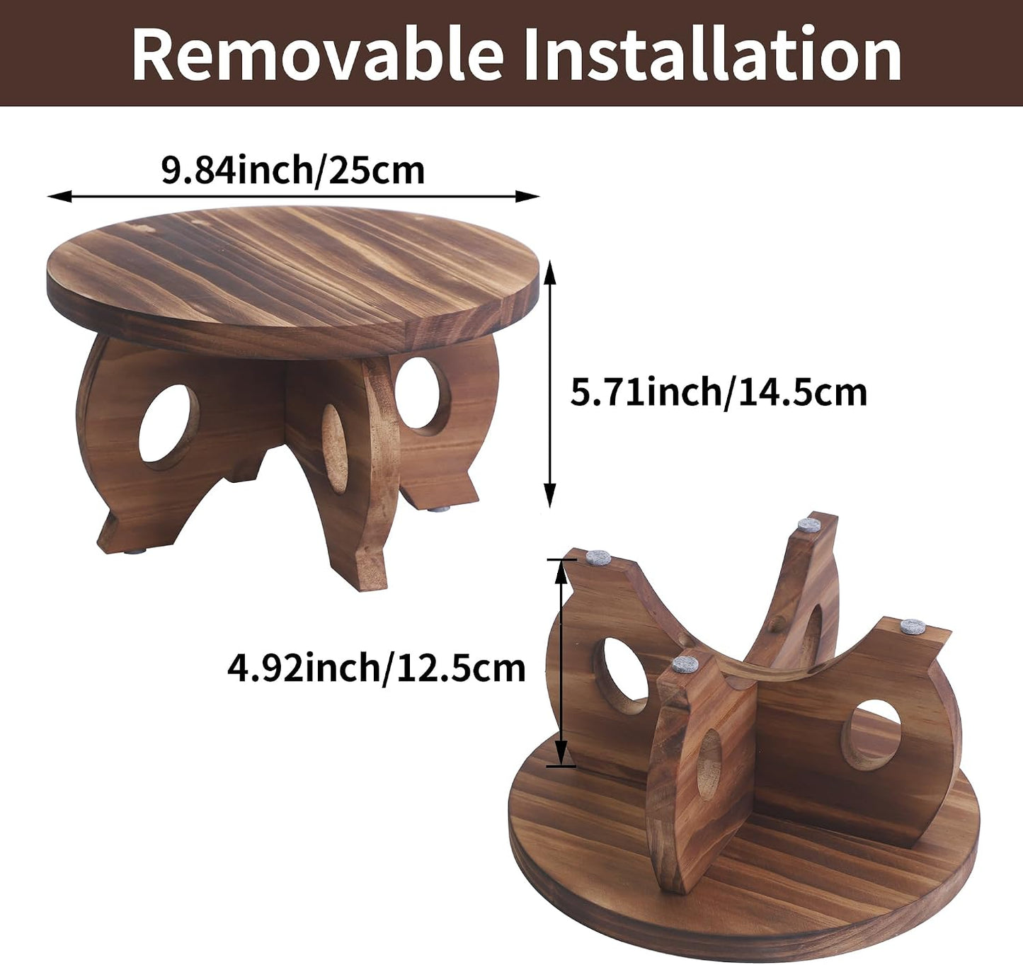 Soporte redondo para plantas madera estilo granja rústico