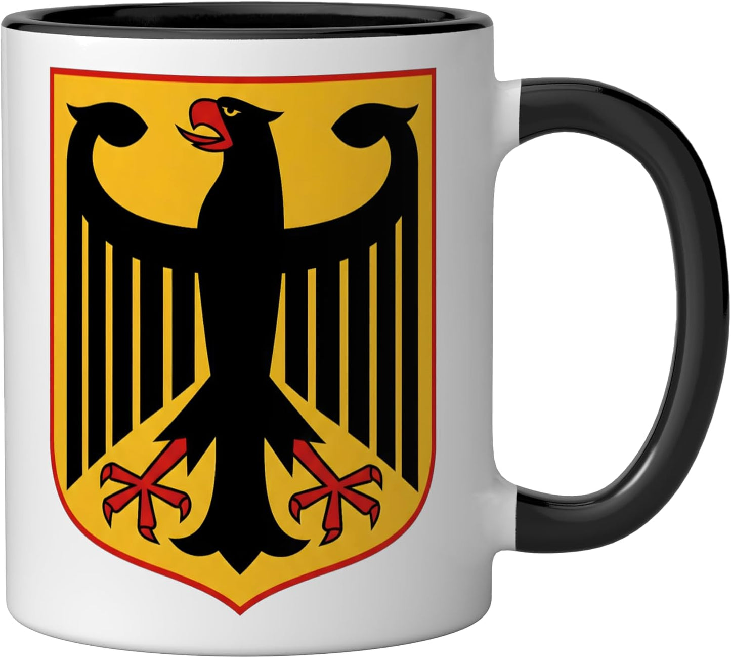 Taza cerámica German Armorial Bearings Eagle Shield negra/blanca