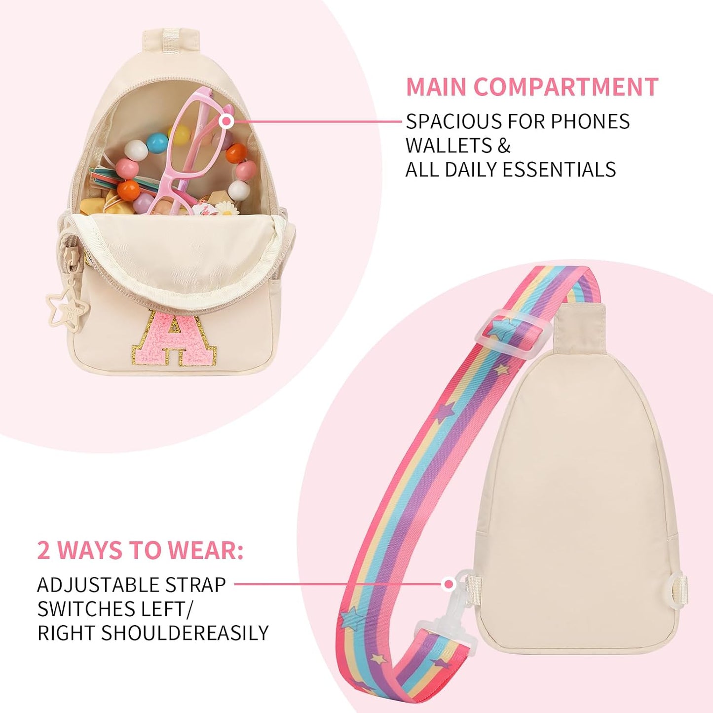 Bolsos bandolera para niñas color beige