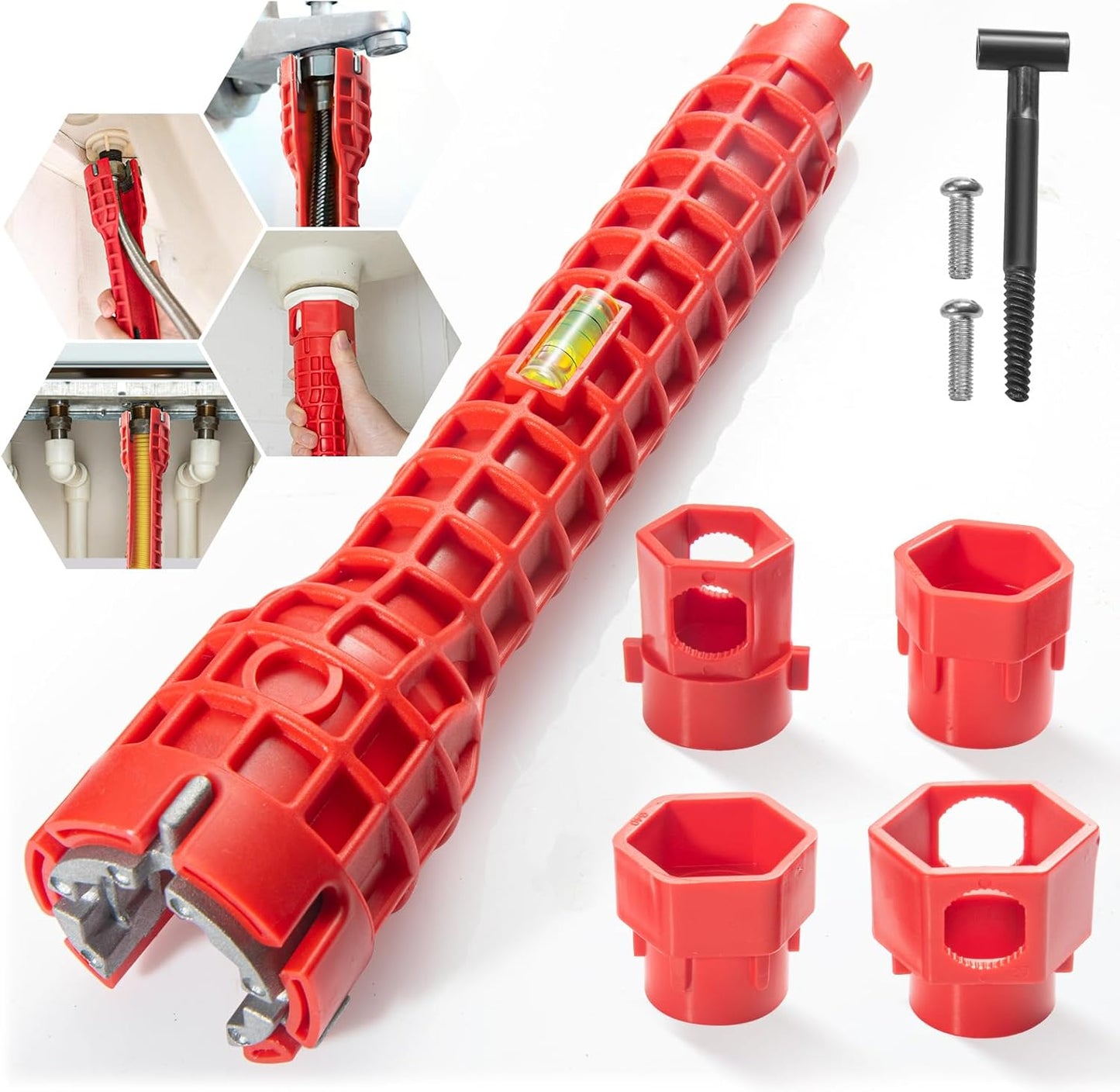 Llave multifuncional 14en1 para fregadero grifo rojo